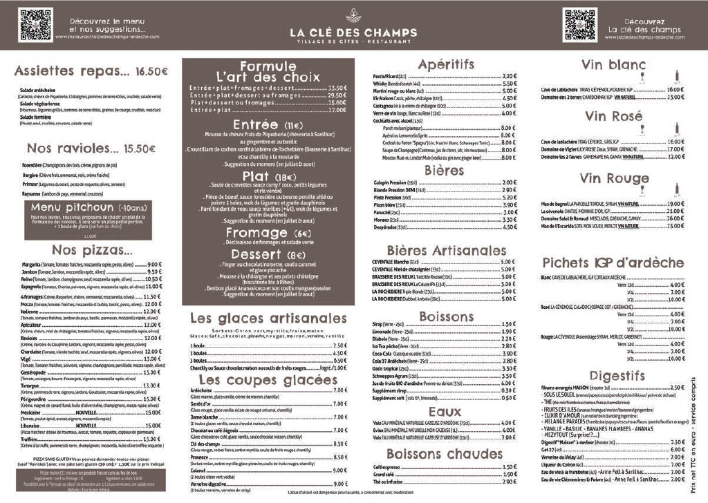 Restaurant La Clé des Champs Montréal Ardèche